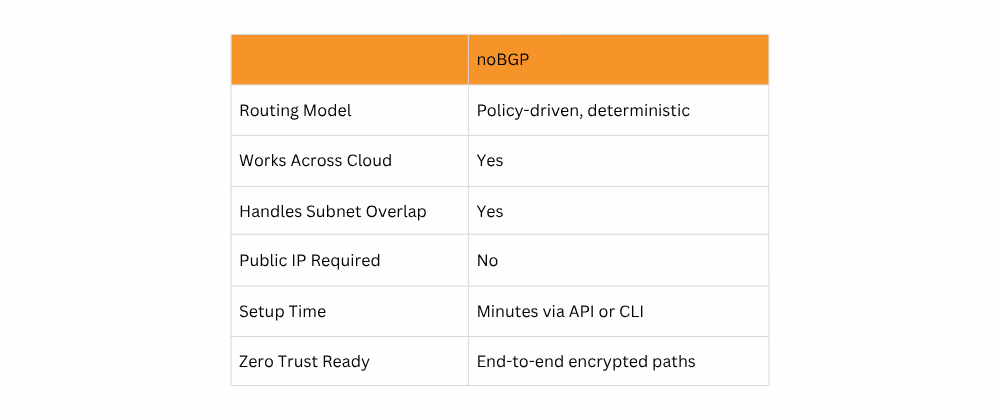 noBGP Deterministic Routing Benefits